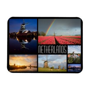 Magnet Flexible collage de paysages néerlandais photo de voyage