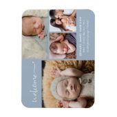 Magnet Flexible Collage de photos de bébé bleu pour annonce de nai (Vertical)