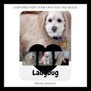 Magnet Flexible Collage de photos de chien personnalisé avec nom p