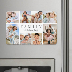 Magnet Flexible Collage de photos de famille avec nom personnalisé
