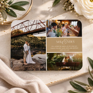 Magnet Flexible Collage de photos de mariage Merci M & Mme 