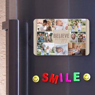 Magnet Flexible Collage de photos familiales et citation joyeuse B