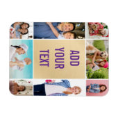 Magnet Flexible collage de photos - fond noir - texte blanc grossi (Horizontal)