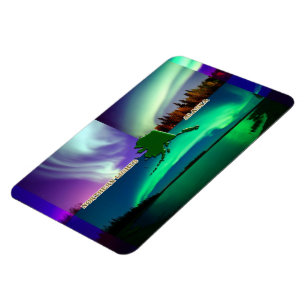 Magnet Flexible Collage des aurores boréales de l'Alaska