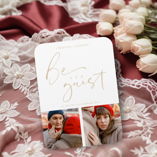 Magnet Flexible Collage Deux Photos Soyez Notre Invité Romantique 