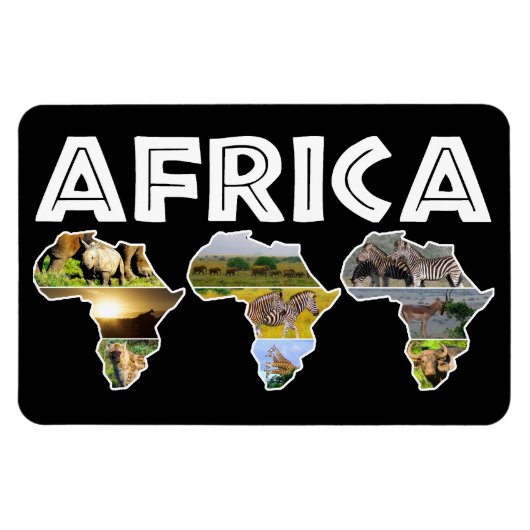 Magnet Flexible Collage du trio du continent africain (Horizontal)