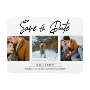 Magnet Flexible Collage minimaliste 3 photos personnalisées Engagé