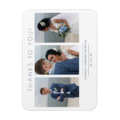 Magnet Flexible Collage moderne 3 Photos Mariage Script minimalist (Vertical)