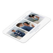 Magnet Flexible Collage moderne 3 Photos Mariage Script minimalist (Côté Gauche)