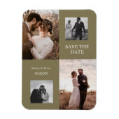 Magnet Flexible Collage Moderne Photo Simple Enregistrer La Date M (Vertical)