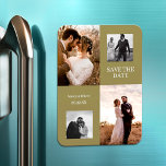 Magnet Flexible Collage Moderne Photo Simple Enregistrer La Date M<br><div class="desc">Faites de votre faire-part mariage un moment mémorable avec notre mariage élégant avec couple photo, sauvegardez les magnets de date. Commandez maintenant et commencez à créer le mariage de vos rêves. Présentant un design unique et minimaliste, ces magnets capturent votre histoire d'amour avec un magnifique collage photo. L'agencement élégant et...</div>