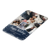 Magnet Flexible Collage photo bleu et flocons de neige (Côté Gauche)