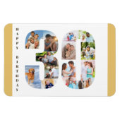 Magnet Flexible Collage photo dans le numéro 30 Joyeux 30e anniver (Horizontal)
