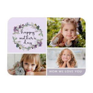 Magnet Flexible Collage photo de la Fête des mères florales