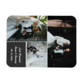 Magnet Flexible Collage photo de mariage élégant avec des noms per (Horizontal)