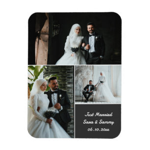 Magnet Flexible Collage photo de mariage élégant avec des noms per