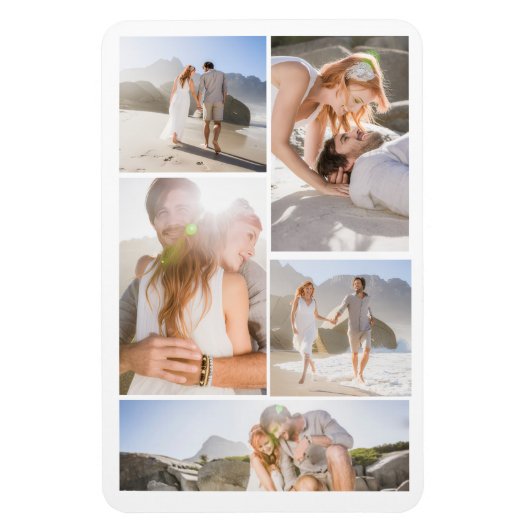 Magnet Flexible Collage photo de plage romantique (Vertical)