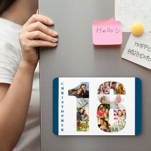 Magnet Flexible Collage photo en forme de 18 - 18e anniversaire