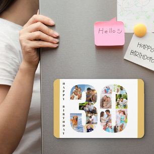 Magnet Flexible Collage photo en forme de 30 Joyeux 30e anniversai