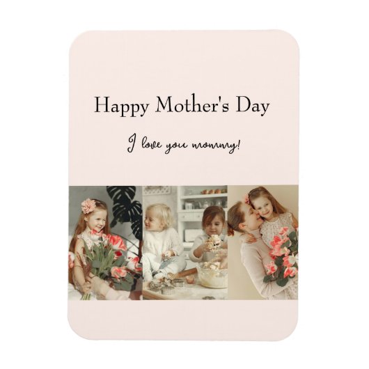 Magnet Flexible Collage photo et message - Cadeau personnalisé | (Vertical)