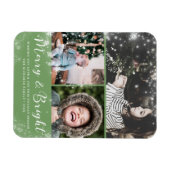 Magnet Flexible Collage photo Joyeux et brillant Script superposit (Horizontal)