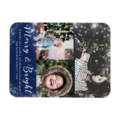 Magnet Flexible Collage photo Joyeux et brillant Script superposit (Horizontal)