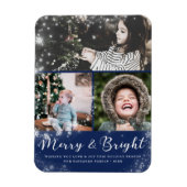 Magnet Flexible Collage photo Joyeux et brillant Script superposit (Vertical)
