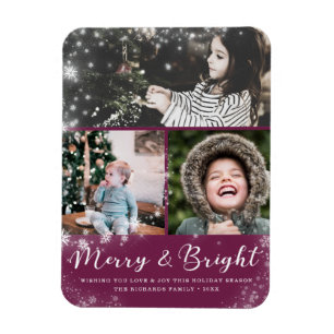 Magnet Flexible Collage photo Joyeux et brillant Script superposit