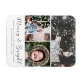 Magnet Flexible Collage photo Joyeux et brillant Script superposit (Horizontal)