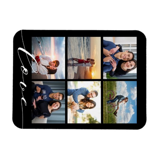 Magnet Flexible Collage photo Love Script (Horizontal)