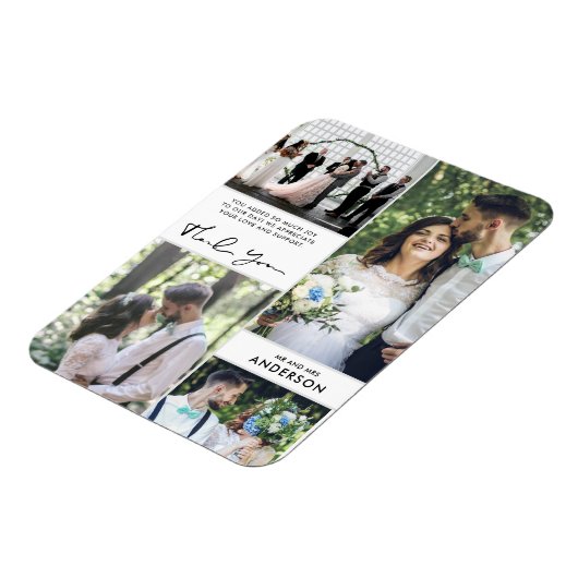 Magnet Flexible Collage photo mariage Merci (Côté Gauche)