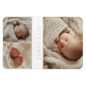 Magnet Flexible Collage photo moderne de bébé de couleur beige et (Horizontal)