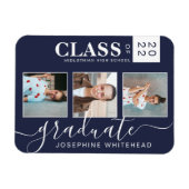 Magnet Flexible Collage photo moderne Graduation Navy Blue 2022 (Horizontal)