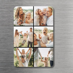 Magnet Flexible Collage photo noir personnalisé 6 moderne simple