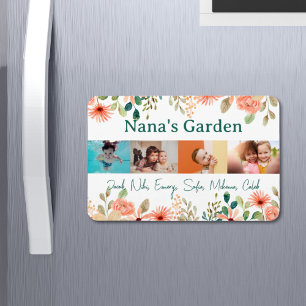 Magnet Flexible Collage photo personnalisé Jardin de Nana Grandma