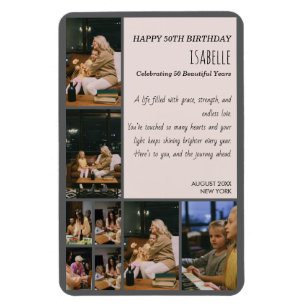 Magnet Flexible Collage photo personnalisé pour 50e anniversaire s