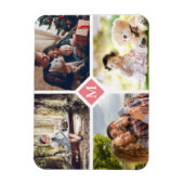 Magnet Flexible Collage photo simple 4 famille (Vertical)