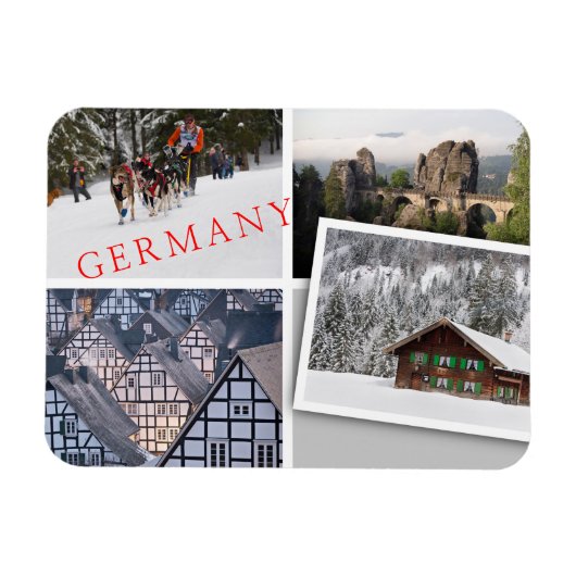 Magnet Flexible Collage photo souvenir d'Allemagne (Horizontal)