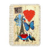 Magnet Flexible Collage romantique Paris (Vertical)