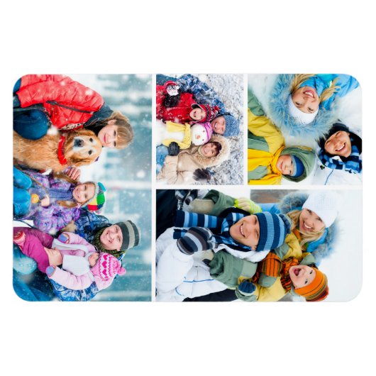 Magnet Flexible Collage simple de 4 photos (Horizontal)