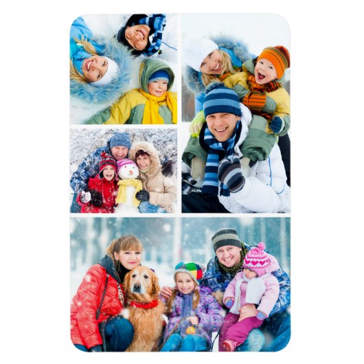 Magnet Flexible Collage simple de 4 photos (Vertical)
