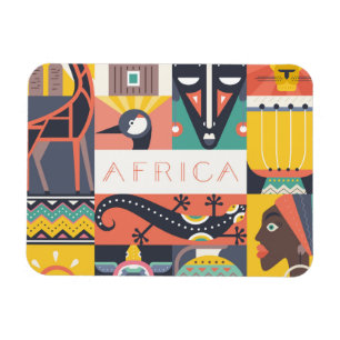 Magnet Flexible Collage symbolique africain d'art