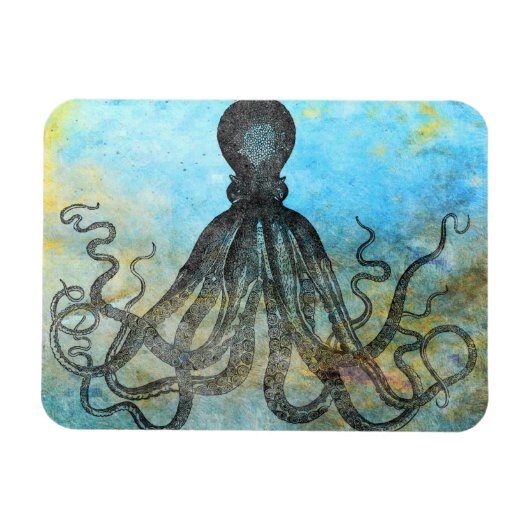 Magnet Flexible Collage vintage d'octopus (Horizontal)