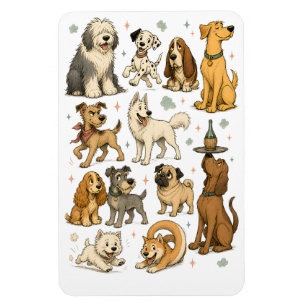 Magnet Flexible Collection de cliparts de races de chiens de dessi