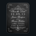 Magnet Flexible Collection de Mariages Ornate Chalkboard<br><div class="desc">La collection de Mariages de tableau de bord orné - Magnet Réservez la date.</div>