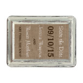 Magnet Flexible Collection de Mariages Rustic White Frame & Burlap (Horizontal)