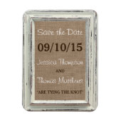 Magnet Flexible Collection de Mariages Rustic White Frame & Burlap (Vertical)