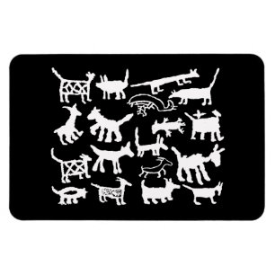 Magnet Flexible collection de pétroglyphes Chiens et Coyotes