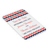 Magnet Flexible Collection Mariage moderne Chevron Marine & Coral (Côté Droit)