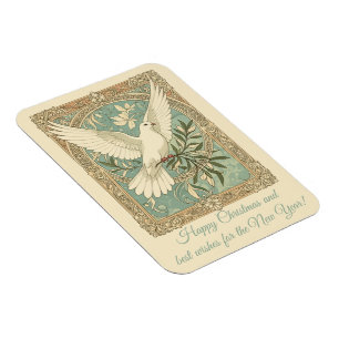 Magnet Flexible Colombe avec branche d'olive Noël